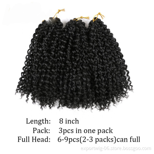 3pcs/pack Marley Twist Braiding Hair Kinky Curl 8 Inch Ombre Mali Bob Curly Soft Synthetic Crochet Curly Braiding Hair Extention